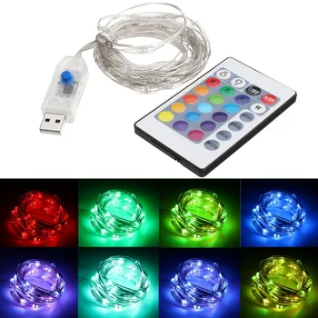 5M 10M LED String Light USB Powered 16 Krāsu Multicolor Mainās Led String Ūdensizturīgs Gaisma ar Tālvadības pulti, Ziemassvētku Dekori