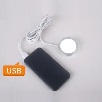 5V ultra-thin mini prožektori mobilo jauda USB uzņēmējas datoru barošanas virtuves skapī light spot mājas displejs iebūvēts LED