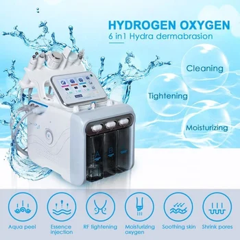 6 1 H2 O2 Aqua pīlings, Microdermabrasion automāts / Hydra dermabrāzija Sejas Automāts / ūdens Microdermabrasion