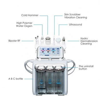 6 1 Spa Aqua Ūdens Strūklas Skaistums Sejas Dermabrāzija Mizu Mašīna Hydro Microdermabrasion Hydra Sejas Ādas Kopšanas Tīrītājs