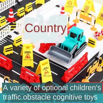 62pcs Auto Piederumi Ceļa zīmes Satiksmes Modelis Radošo Rotaļu Diy Pilsēta Autostāvvieta Skriptu Izglītības Rotaļlietas Bērniem Dāvanu Spēle