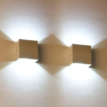 6W LED Sienas Lampa Dimming Modernās Guļamistabas Blakus Lasījumā Iekštelpu Sienas Gaismas Alumīnija Cube COB Lampas Dzīvojamā Istabā, Koridorā Viesnīcu