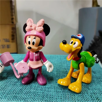 7-10cm 7Pcs Disney Mickey Minnie Mouse Rīcības Attēls Princese Donald Duck Plutons Lelle Ziemassvētku Dāvanu Bērniem, Rotaļlietas Kolekcija Zēns