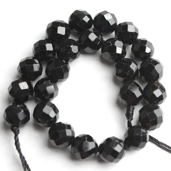 7.5 collas Slīpētas Dabas Akmens Pērles 6mm 8mm Melnā Turmalīna Kanādas Jade Apaļas Pērles Rotaslietas Pieņemšanas DIY Aproces Auskari