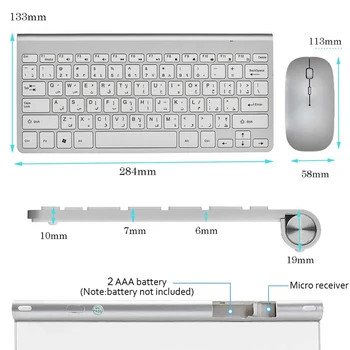 78 Taustiņi arābu & angļu valodas Rakstzīmju Tastatūra un Pele 2,4 GHz Kompaktu Bezvadu Tastatūru ar Zemu Trokšņa Klēpjdators, Desktop Windows
