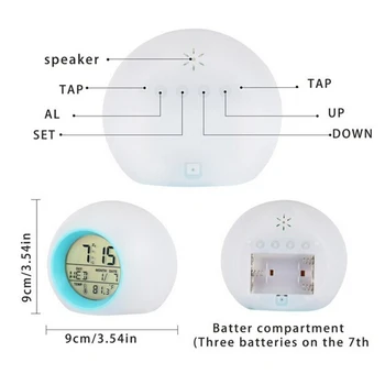7Colors Mainīt Nakti Kvēlojošs Digitālais Modinātājs Dabas Skaņas nixie galda skatīties elektronisko galda pulksteni bērniem modinātājs
