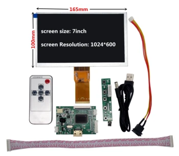 7inch 1024*600 IZŠĶIRTSPĒJAS LCD Ekrānu Augstas Izšķirtspējas Monitoru Vadītāja Kontroles padomes HDMI Android, Windows Aveņu Pi