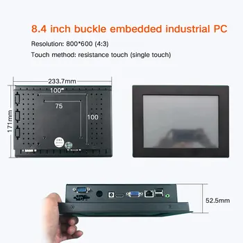 8.4 Collu Rūpniecības PC Viss Vienā Pretestības Touch J1800 Mātesplati 32g SSD 2g RAM pie Sienas Iegultās Iekārtas