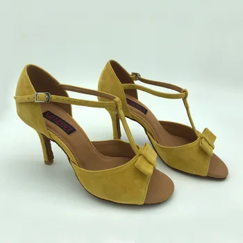 8.5 cm augsta papēža latīņamerikas Deju Kurpes sievietēm Salsas kurpes pratice apavi ērti latīņu kurpes MS6205BYS Īstas ādas ar zemu papēdi