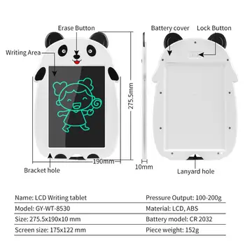 8.5 collu Panda LCD Rakstiski Tabletes ar Pildspalvu Digitālās Zīmēšanas Elektronisko Rokraksta Pad Ziņu Grafikas Valde