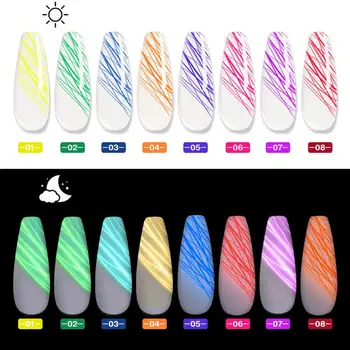 8 Krāsas Nagu Zīmējumu Gēla poļu Laku Krāsošanas Nail Art Līnijas Laku Biezā Elastīgā Krāsu UV Gēla Samērcē Off Spider Želeja