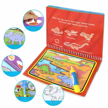 8 stilus, Burvju Ūdens Zīmēšanas Grāmata Krāsošana Rotaļlieta & Magic Pen Zīmēšanas Rotaļlietas pirmskolas izglītību Bērniem Dzimšanas dienas Dāvanu Y051