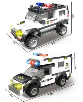818Pcs Pilsētas Policijas SWAT Vispārējās Pārvaldes Automašīnu Celtniecības Bloki Komplekti Brinquedos Radītājs Ķieģeļi Izglītojošas Rotaļlietas Bērniem