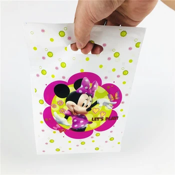 81Pcs Disney Minnie Mouse Tēma Vienreizējās lietošanas Galda piederumi Dizaina Bērniem Dzimšanas dienas ballīti Papīra Plate+Kauss+Salvetes+Konfektes, Dāvanu Maisiņi Piederumi