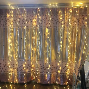 8M x 5M LED Ziemassvētku Vainags Aizkaru Gaismas Rotājumi Kāzu Pasaku Gaismas Partijas Jaunais Gads Dārza Svētku Apgaismojums Āra