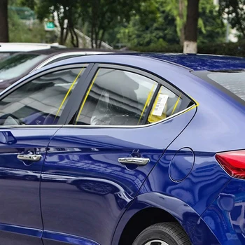 8pcs Car Styling Par Hyundai Elantra Avante REKLĀMU 2016-2020 Auto Logu Apdare Uzlīme Vidējā Slejā, Uzlīmes PVC Ārējā Piederumi