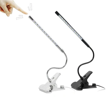 8W LED Klipu Galda Lampa Touch Galda Gaismas USB Powered 3 veidi 10 Līmeņos Regulējamas, Bendable Skava Tabula Gaismas