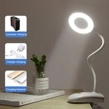 8W LED USB Uzlādes Klipu Galda Gaismas Trešo Pārnesumu Dimming Galda Lampas Smart Skava Uz Gaismas Studentiem Touch Galda Lampa
