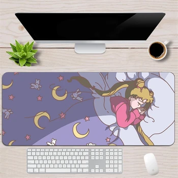90x40cm Peles Paliktņa Anime Sailor Moon Tastatūras Mat Kawaii Meitene Cute Rozā Mājas Birojs Spēle Datora Darbvirsmas Aizsargātu