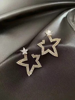 925 sterling silver Star Stud Auskari Sievietēm, Eleganta Kāzu Rotaslietas pendientes mujer moda 2020