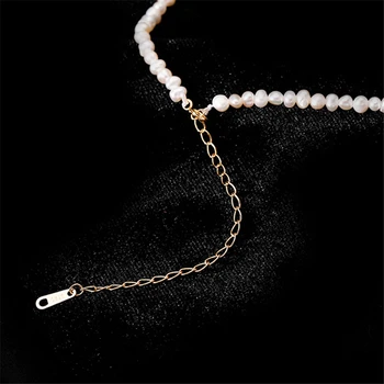925 Sudraba Kaklarota Dabīgo Saldūdens Pērļu Rotaslietas Minimālisms Kuloni, Chocker Kolye Vintage Collier Bijoux Collares