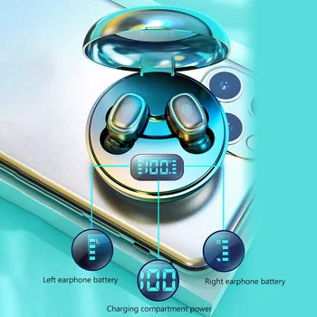 A10 TWS Bluetooth 5.0 Bezvadu HiFi In-Ear Austiņas Bezvadu Sporta Austiņas ar Digitālo Uzlādes Rūtiņu Izmērs