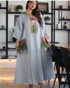 Abaya Dubaija Musulmaņu Kleita Luksusa Augstas Klases Vizuļi Izšuvumi Āfrikas Ramadāna Kaftan Islāmu Apģērbs Sieviešu Garo Maxi Kleitas Ir 2021.