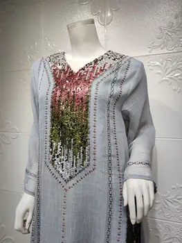 Abaya Dubaija Musulmaņu Kleita Luksusa Augstas Klases Vizuļi Izšuvumi Āfrikas Ramadāna Kaftan Islāmu Apģērbs Sieviešu Garo Maxi Kleitas Ir 2021.