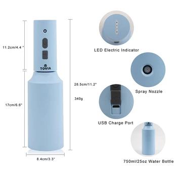 ABS, Automātiskā Ūdens Smidzinātāja Pudele USB Uzlādējams Elektriskais Smidzinātājs Akumulatora enerģiju Migla, Miglotāji Rokas Spritzer Mājas Dārzā