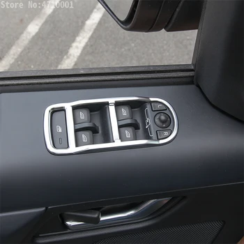 ABS Chrome Iekšējo Automašīnu Durvju Logu Pacēlāja Slēdža Pogu Rāmja Vāks Melns, Land Rover Freelander 2 2008-2016 Auto Piederumi