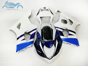 ABS plastmasas Aptecētājs komplekti Suzuki K3 K4 GSXR1000 03 04 motociklu sacīkšu pilna pārsegi komplekts GSXR 1000 2003 2004 balts zils AT55