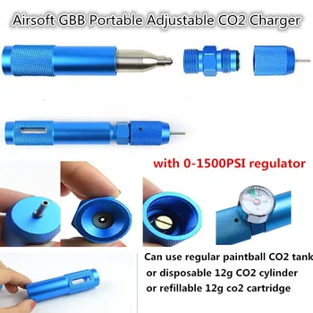 ActionUnion 12g CO2 Kārtridžu Adapteris Balonu Uzpilde Gāzes Lādētāji w/1500 PSI Integrētais Ātrās Uzlādes Taktiskās Šaušanas Medības