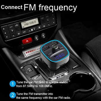 AGETUNR T25 Bluetooth 5.0 Brīvroku Automašīnas Mp3 Atskaņotājs FM Raidītājs 2 USB Automašīnas Lādētājs U diska TF Kartes Bezzudumu Mūzikas Atskaņotājs