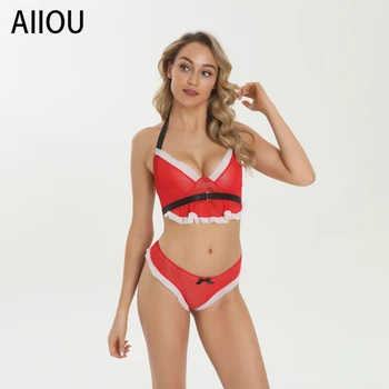 AIIOU Seksīga Sieviete, Sarkans Apakšveļas Komplekts Karstā Sexy Kostīmi Bikses Apakšveļa Modes Uzstādīt Erotiskās Apakšveļas+G-string Dāmas Sieviešu Apakšveļa