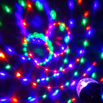 AiLESEN E27 3W Rotācijas RGB LED Stage Light Bulb, Maza Burvju Bumbu, Lampas DJ Diskotēka KTV Projektoru, Mūziku, Gaismas, Disko Spuldzes