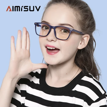AIMISUV Zilā Gaisma Brilles Bērniem Ir 2021. Zēns Meitenes Laukumā Pretbloķēšanas Datoru Skaidri Pārredzama Brilles Optiskās TR90 Rāmis UV400