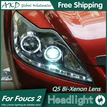 AKD Car Styling, lai Ford Focus Lukturi 2009. - 2011. Gadā Classic LED priekšējo Lukturu LED dienas gaitas lukturi Bi Xenon Lēcu High Low Beam Autostāvvieta Miglas Lukturi