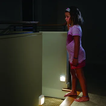Akumulatora Barošanu Indukcijas Lampas Kustības Sensoru LED Stick Jebkur Sienas Nakts Gaismas, Guļamistaba Vannas istaba Gaitenis, Kāpnes