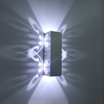 Alumīnija led gaismas armatūra, uz Augšu un uz leju, led sienas lampa 2W batteryfly mūsdienu modes sienas gaismas iekštelpu/āra