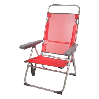 Alumīnija multi-pozīciju krēslu Aktive Beach 63x57x99 cm-Sarkans