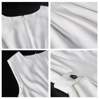 Anbenser Ir 2021. Modes Sieviešu Kleita Vasaras Ciets Balts Melns Elegants Gadījuma Puse Kleitas O Kakla Bez Piedurknēm Tvertnes Sundresses Sieviete