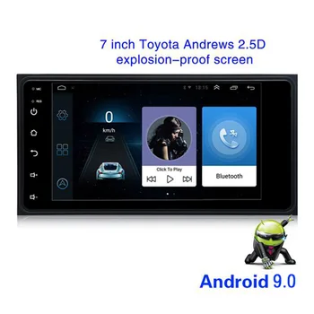 Android 9.0 2Din Auto Radio Stereo 7 Collu Capacitive Nospiediet Sn Augstas precizitātes Gps Navigācija, Bluetooth Toyota