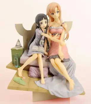 Anime Attēls 21CM Zobens Mākslas Online Asuna & Yui 1/8 Mēroga PVC Rīcības Attēls Kolekcionējamus Modelis Rotaļlieta Dāvana