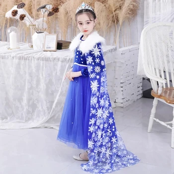 Anna Elsa Meitenes Princese Kleita Ziemassvētku Halloween Puse Tērpi Bērniem, Dzimšanas Dienu Vestidos Pavasara Rudens Drēbes