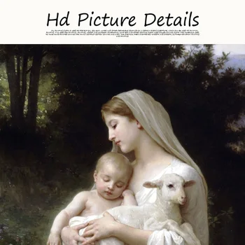 Anotācija Jēzus Un Jaunava Marija Bērnu Portrets Kanvas Glezna Plakāti un Izdrukas Skandināvijas Sienas Mākslas Aina Dzīvojamā Istaba