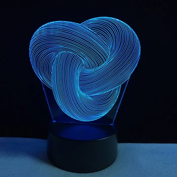 Anotācija Virves Sprādzes 3D LED Lampa USB Multicolor Radošo Modes Tabulā Mājas Puse, Dekoratīvā Apgaismojuma Kabeļu Guļamistaba Nakts Gaisma