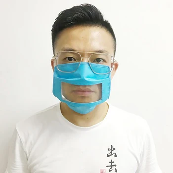 Anti-miglas PET protector sejas Caurspīdīgu Sejas masku redzamas mutes, sejas segtu Deafs mutes maska PM2.5 Izolētas Riteņbraukšana Maska