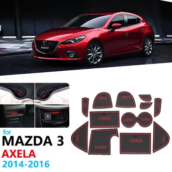 Anti-Slip Gumiju Vārtiem Slots Kausa Mat Mazda 3 Axela BM 2016 MK3 pre-Facelift Durvju Groove Mat Auto Uzlīmes Aksesuāri