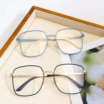 Anti Zilā Gaisma Brilles Mīksts Rāmis Ieplests Vienkāršā Silikona Brilles, Briļļu Modes Vintage Briļļu Sieviešu Skaidrs, Objektīvs Liels Rāmis