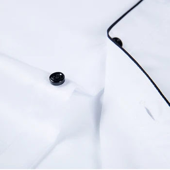 Aoliwen 2020 Vīriešu Ikdienas Biznesa garām Piedurknēm vienkrāsainu Zīmola Krekls melns sloksnes pavasara un rudens kleita kreklus, slim fit
